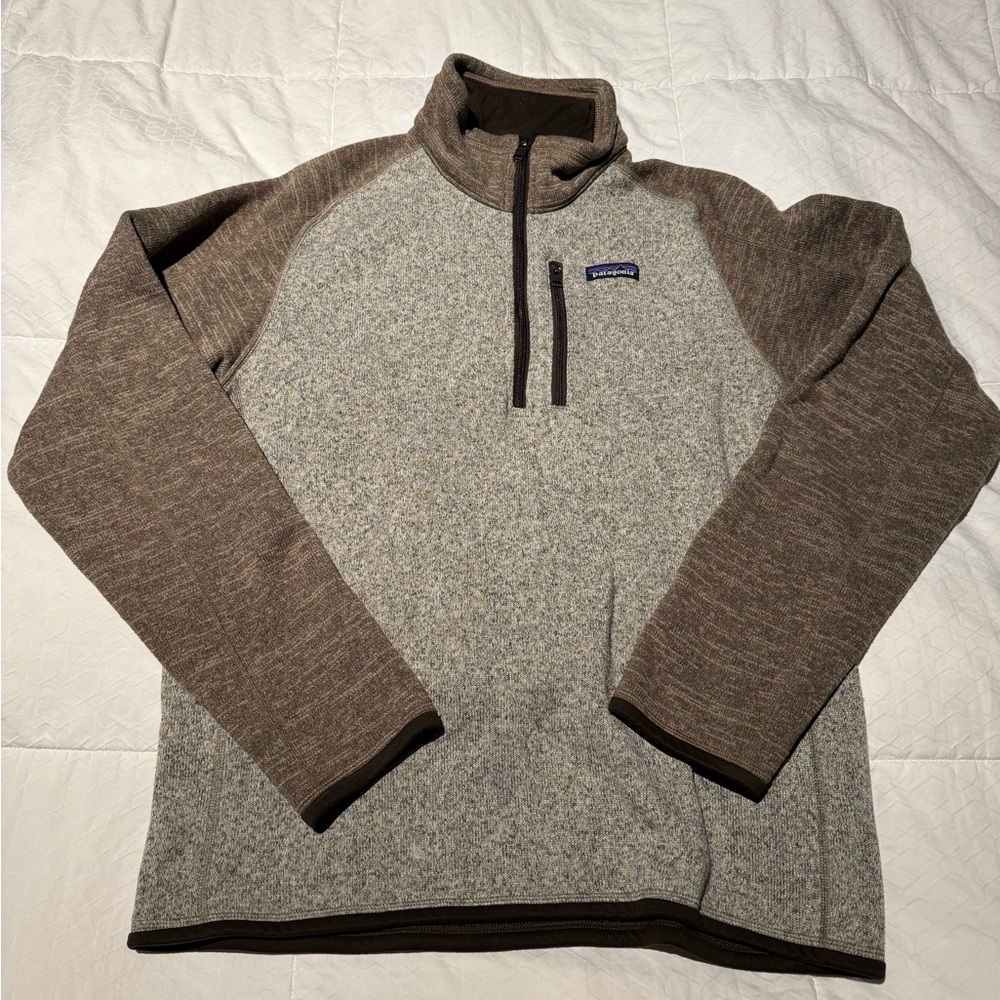 Patagonia Men's Zip-Up Sweater in Brown and Gray